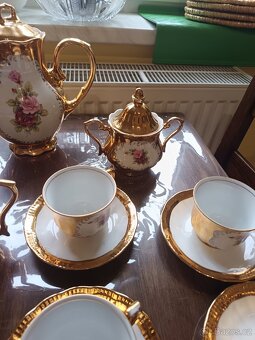 Porcelánový servis 24karátové zlato starožitnosti Bavorsko - 8