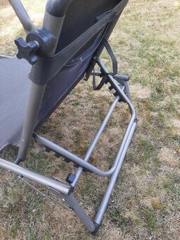 Skládací zahradní lehátko se stříškou proti slunci tmavě šed - 8