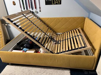 Postel čalouněná 120x210cm, úložný prostor, lamelový rošt, p - 8