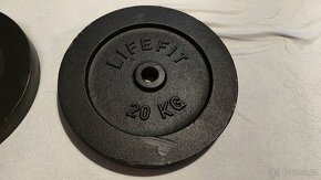Kotouče Lifefit 2x 20 kg 30 mm + zdarma osa 160cm 25 mm - 8