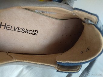 Polobotky Helvesko, celokožené, modrý semiš,vel.37 - 8