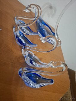 Hutní sklo labutě a ptáčci - 8