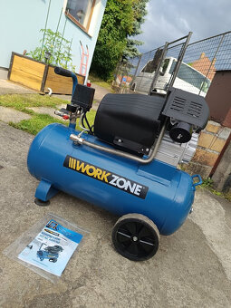 Olejový kompresor Workzone, 2-válcový, 50L, 10 bar, - 8