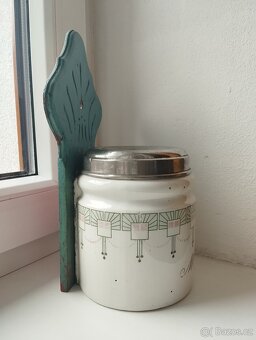 starožitná dóza na mouku - secese - 8