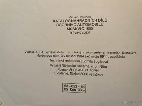 Moskvič 1500 katalog náhradních dílů 1984 - 8