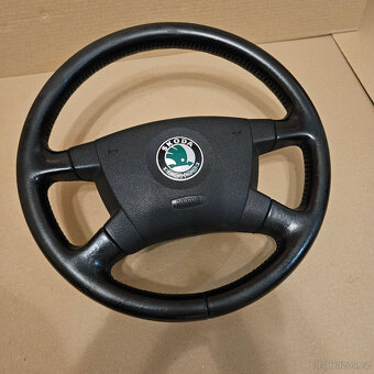 Škoda Fabia 1 gumový volant + airbag guma / kůže - 8