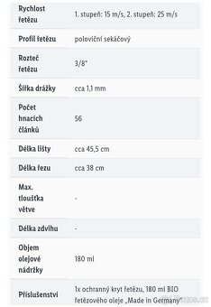 Aku řetězová pila peformance lišta 38cm - 8