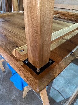 Masivní dubový jídelní stůl | 160×90×75 cm - 8