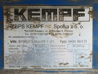 Kempf SKM 39/3 D, HARDOX, 50 CBM, ZVEDACÍ NÁPRAVA, NÁPRAVY 9 - 8
