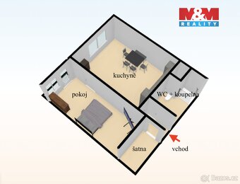 Pronájem bytu 1+1 v Kostelci nad Orlicí, ul. U Váhy - 8