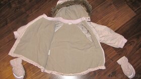 Růžová zimní bunda s rukavicemi zn. HM vel. 92 - 8
