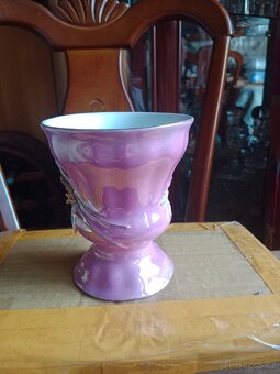 Čtyři pěkné, staré porcelánové zdobené, malované poháry na p - 8