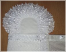 Retro souprava pro miminko zavinovačka, čepička, límeček - 8