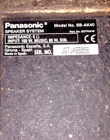2 reprobedny Panasonic Model SB-AK40-160W, 6 Ohm, Spanelsko - 8