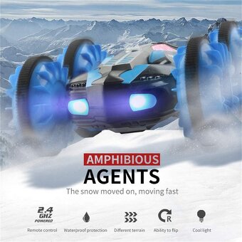 RC auto obojživelné PIONEER 1:18 15km/h 4x4 2xbaterie - 8