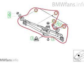 ‼️Mechanismus ovládání stěračů - BMW e46 - 8