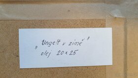 Obraz Ungelt v zimě, olej 20x25, autor Vojtěch Strnad, 1995 - 8