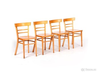 Zachovalé jídelní židle TON, 4 ks, buk. - 8