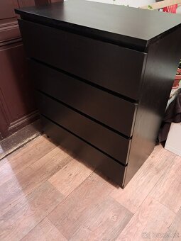 Ikea komoda Malm černá 4 zásuvky - 8