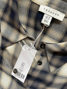 Nové dlouhé košilové kostkované šaty Top Shop, vel. 42 - 8