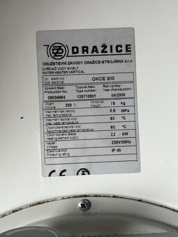 Bojler Dražice OKCE 200. Skvělý stav - 8