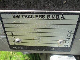 Vlek přívěsný vozík BW Trailers 2021 750kg dvounápravový 234 - 8