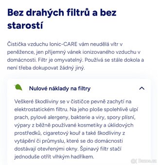 Čistička vzduchu Ionic care zánovní - 8
