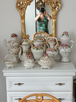 Starožitná gigantická porcelánová mísa ve tvaru Gondoly. - 8