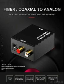 Digitálně analogový audio převodník z optiky > Rca - 8