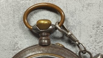 Velké dvouplášťové kapesní hodinky Régulatéur s retezem - 8