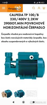 Vysokotlaké čerpadlo Calpeda - 8