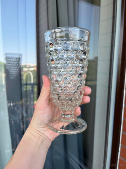 Starožitná grogovka 250ml, lisované sklo S. Reich - 8