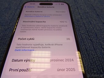 TOP zánovní Apple iPhone 16 128GB CZ záruka - 8