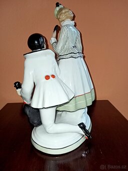 Fasold Stauch Pierrot a kolombína porcelán soška - 8
