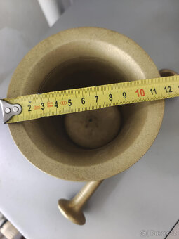 Starý mosazný hmoždíř s tloukem č.5 ⌀12 cm - 8