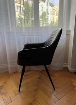 Černé židle, koženka - 2 ks - 8