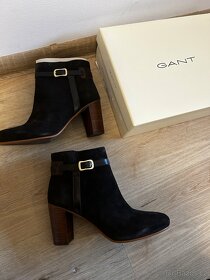 Gant nové kotníkové kozačky na širším podpatku kožené - 8
