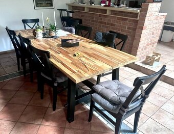 jídelní stůl IKEA SKOGSTA (akácie/černá, 235x100 cm) - 8