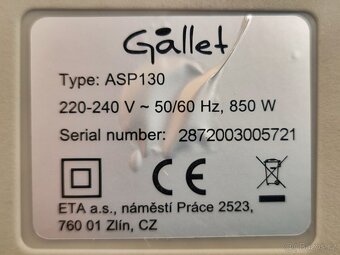 Bezsáčkový vysavač Gallet ASP 130 - 8