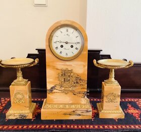 Starožitné Krbové Hodiny s Misami Francie Le-Roy - 8