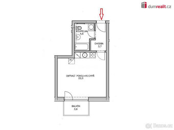 Světlý byt 1+kk, 32 m2 + 5 m2 balkon, parkkovací stání, 4.pa - 8