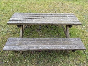 Zahradní lavice dřevěná stůl pivní set - 8