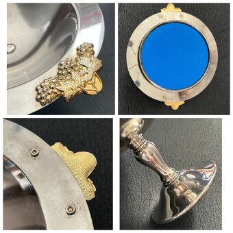 Kovový, alpakový retro nástolec V 12 cm - 8