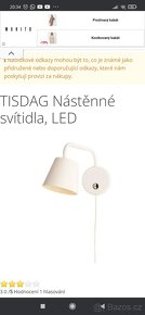 Nástěnná lampa, svítidlo LED Tisdag ikea - 8