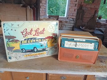 IKONICKÉ RÁDIO PHILIPS Z 60. LET+PLECH. CEDULE VW - HIPPIES - 8