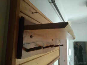 Předsíňová stěna,přírodní lakované dřevo se zrcadlem 174x70 - 8