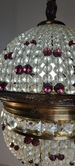 Starožitný lustr z broušených korálků,  1920, osvětlení - 8