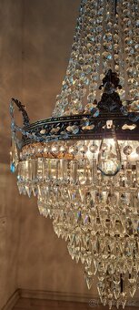 Starožitný velký řišťálová lustr 1920 - 30 - 8