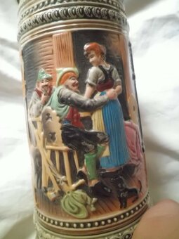 Krásný velký Malovaný Keramický Korbel PIVO - BM-MM Holýšov - 8