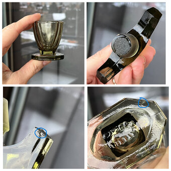 Art Deco Sada - karafa, 4x panák, tác, Carl Stolzle - 8